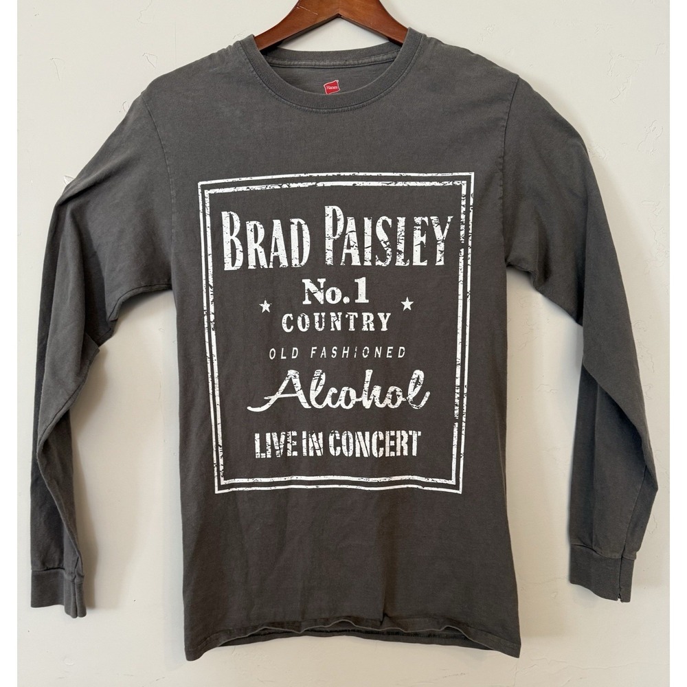 BRAD‎ PAISLEY Adult S Black Concert T-Shirt 2007 Bonfires & Amps Tour ALCOHOL